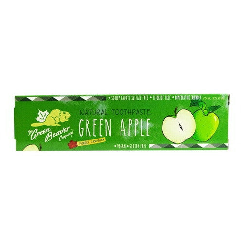 Green Beaver Natural Toothpaste, Green Apple, 2.5 Oz